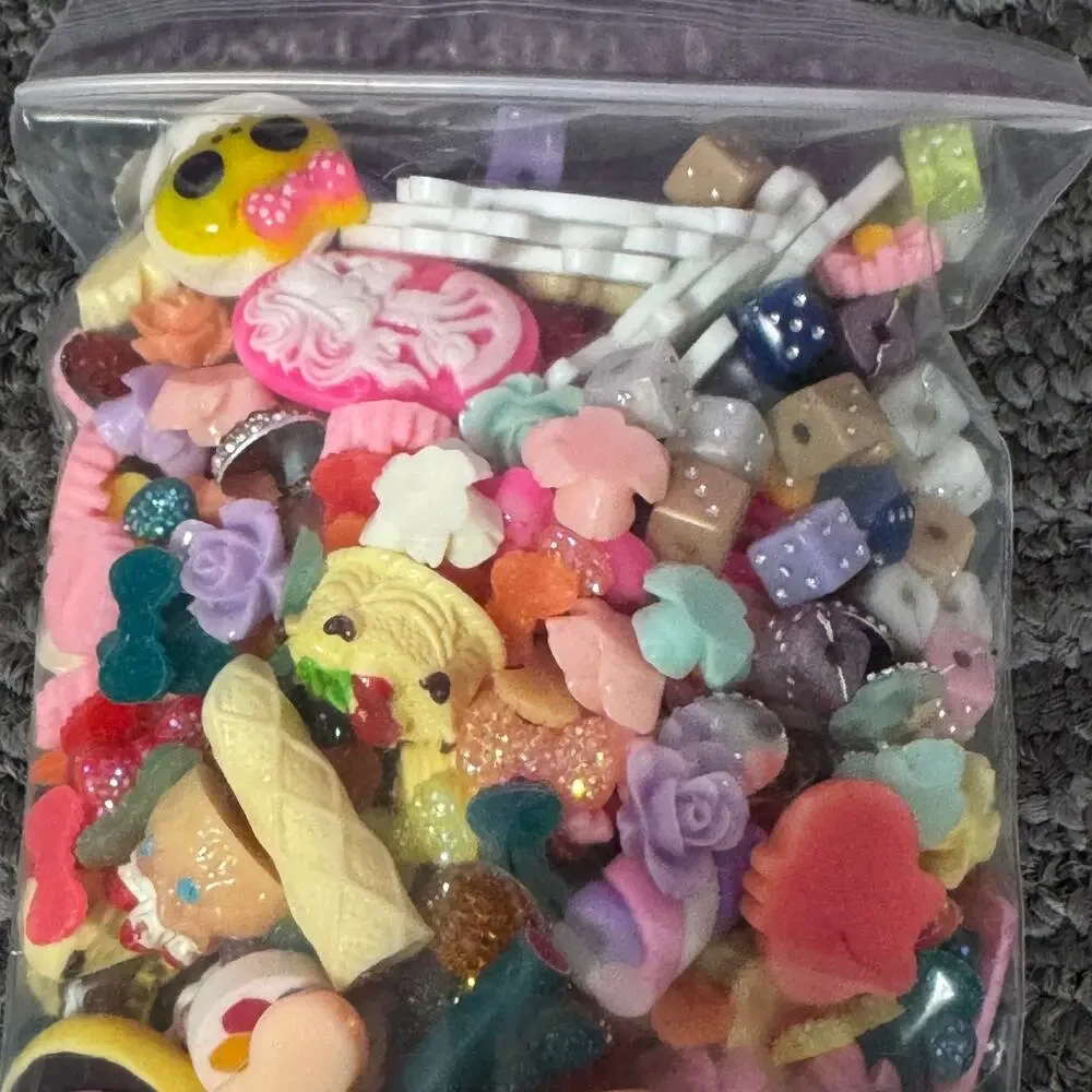 Mixed Resin Charms Lot Kawaii Cabochons Flatback Craft Embellishments Bulk